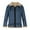 Blue, variant on Odeerbi Faux Furry Coat For Men Winter Coats 2025 Casual Keep Warm Thicken Long Sleeve Turndown Jacket Zipper Patchwork Blue