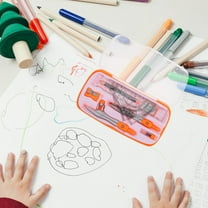 Hemoton Orange Multifunctional Math Compass Set with Protractor Ruler for Students Plastic and Alloy Lightweight and Portable 1 Set