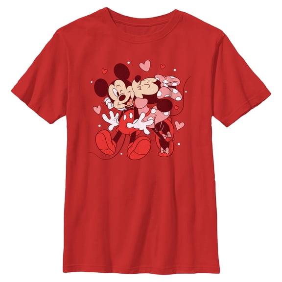 Boys Mickey & Friends Minnie Kiss Pink Heart T Shirt