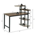 thumbnail image 2 of Costway Computer Desk Writing Study Table with Storage Shelves Home Office Rustic Brown, 2 of 10