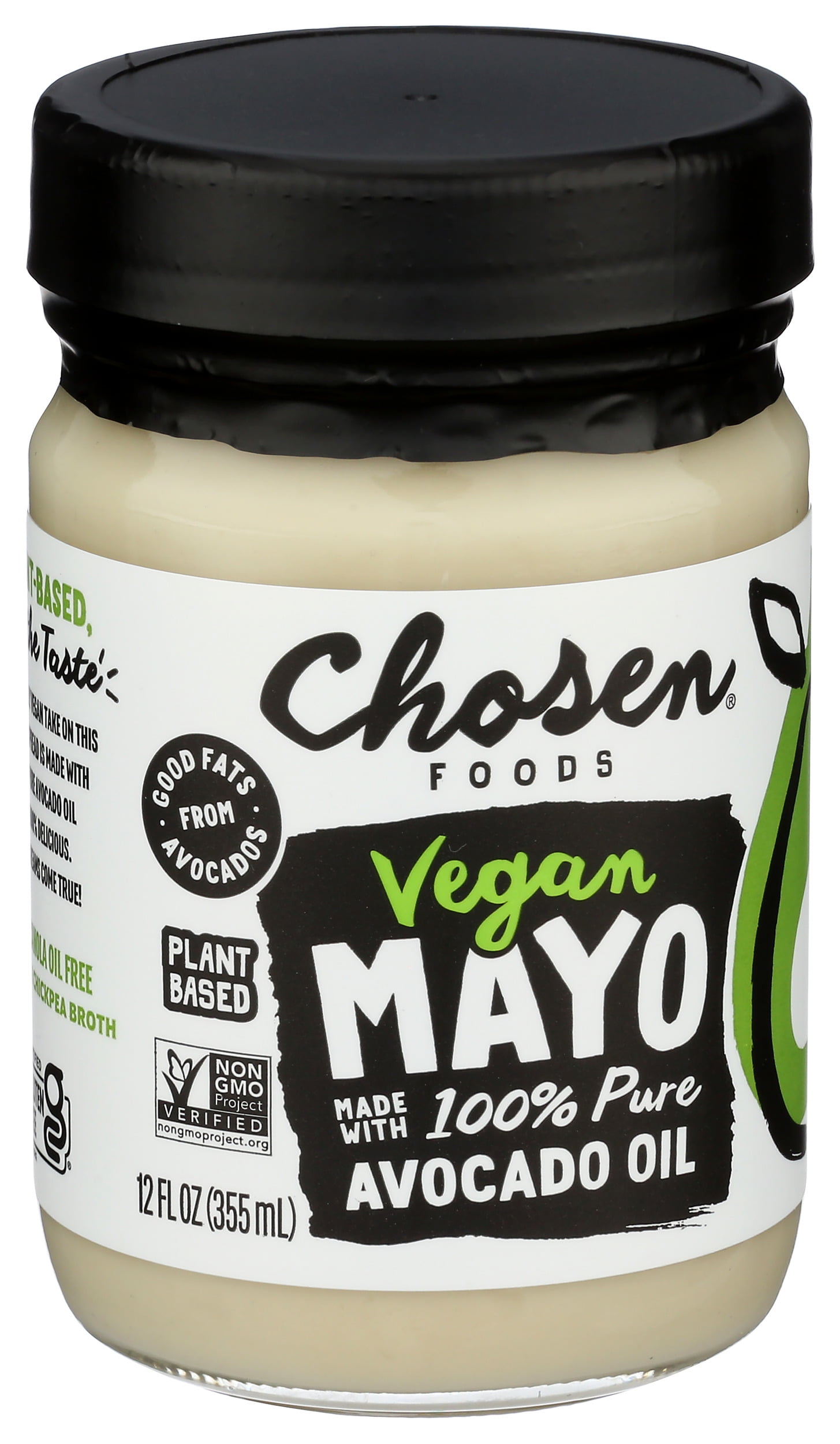 Pack of 6, Chosen Foods Vegan Avocado Oil Mayo, 12 oz