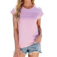 thumbnail image 2 of Lixiuxyad Women's Spring/summer Round Neck With Loose Short Sleeve T Shirt Floral Cute,Pink L, 2 of 6
