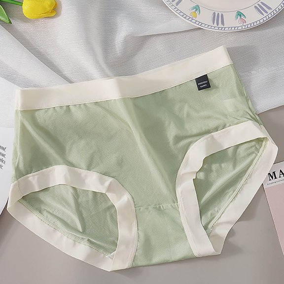 Dxzfnsa Women's Cotton Underwear High Waist Full Coverage Landies Pants Breathable Briefs Underpants Stretch Plus Size Tummy Control Underwear For Women M-2XL