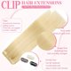 thumbnail image 3 of Extensiones de cabello humano real Gampacy con clip, 40 cm, 613, 3 of 7