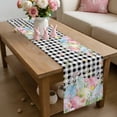 thumbnail image 6 of Spring Easter Flowers Table Runner 70 Inches Long for Kitchen Dining, Farmhouse Floral Black Buffalo Plaid Dresser Scarf Farmhouse, Dining Table Decorations for Wedding/Parties, 13 x 70 In, 6 of 8