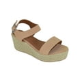 thumbnail image 1 of City Classified Women Wedge Sandals Open Toe Ankle Strap Flatform Espadrilles Platform LUTHOR-S Beige Nude Skin 6.5, 1 of 3