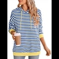 thumbnail image 1 of Sudadera con Capucha A Rayas para Mujer, Estilo Adolescente, para Otoño. Azul Real S, 1 of 10