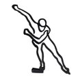 thumbnail image 1 of Athlete Lines Character Sculpture, Abstract Geometric Figure Statue Metal Art Ornament for Home Desktop, 1 of 7
