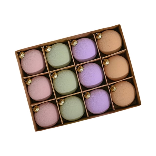 Adornos de bolas de Navidad perfecl 12 piezas Rosa Púrpura Naranja