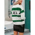 thumbnail image 4 of Suéter navideño para mujer de Rteyno, suéteres de manga larga con estampado de alces, suéteres de cuello redondo para otoño e invierno, 4 of 4