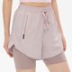 thumbnail image 5 of TaTaai Women High Waist Solid Sports Shorts Double Layer Anti-Exposure Stretch Elastic Waist Drawstring Zipper Pocket Quick Dry Yoga Running Shorts Gift, 5 of 8