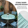 thumbnail image 5 of Turquoise Fitted Tablecloth with Elastic Edged, Round Table Cloth for Dining Table, Modern Abstract Art Ombre Striped Waterproof Oil Proof Table Cover for Indoor Outdoor 36"-44", 5 of 8