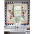 thumbnail image 2 of Happy Independence Day Sheer Curtains 2 Panels Set U. S. Flag Watercolor Flowers Letter Print Sheer Window Curtains Light Filtering Rod Pocket Voile Drapes for Bedroom Living Room 52"x63", 2 of 9