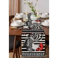 thumbnail image 4 of Vintage Rooster Table Runner 120 Inches, Black White Striped Watercolor Bed Runner Dresser Scarves Tabletop for Indoor Outdoor Parties/Ceremony/Banquet, 13"x 120", 4 of 8