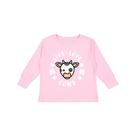 Inktastic Live Love Cows Boys or Girls Long Sleeve Toddler T-Shirt