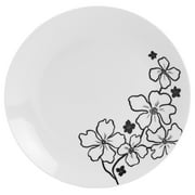 Tabletops Gallery 12 Piece Margo White Floral Hibiscus Ceramic Dinnerware Set, Round Dinner Plates Dishes Bowls, Service for 4