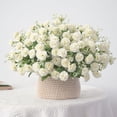 thumbnail image 4 of Inteprter Ramo de claveles artificiales, decoración de flores familiares, decoración de flores de simulación, ramo de flores falsas de seda para fiesta Flores artificiales blanco PC 1 Inteprter HA6616-03B, 4 of 6