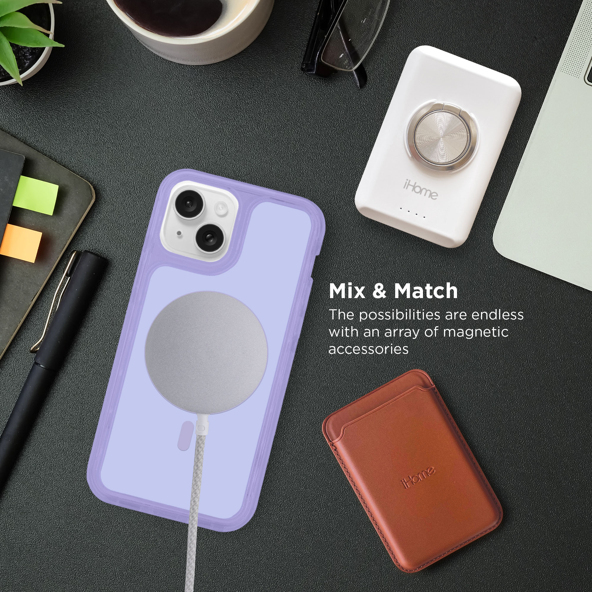iHome Velo iPhone 16 Plus/15 Plus Case, Purple photo 3