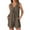 Coffee, variant on UVEASISHA Summer Rompers for Women Boho Casual Vacation Outfits Sleeveless Tie Front V Neck Pleated Shorts Jumpsuits Coffee XL
