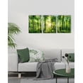 thumbnail image 7 of HFDF Forest Art Canvas Wall Decor: 3 Panel Nature Wall Art Landscape Paintings Trees Green Pictures Sunrise Scenery Wall Decor for Living Room Bedroom Office Bathroom 8x10inch Framed, 7 of 7