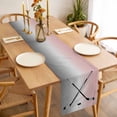 thumbnail image 3 of Pink Gray Ombre Table Runner - 108 Inch Long, Kitchen Dining Table Runner Dresser Scarves, Black Hockey Sticks Minimalist Style Farmhouse Decor for Coffee Tables Wedding Party Banquet, 3 of 8