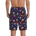 thumbnail image 4 of Lsque rainbow color Skull mushroom Mens Sleep Pajama Shorts,Short Pajama Pants, Cotton Ultra-Soft Knit-Large, 4 of 9