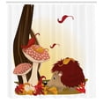 thumbnail image 3 of Ambesonne Hedgehog Shower Curtain, Defoliating Leaves, 69"Wx75"L, Multicolor, 3 of 3