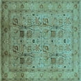 thumbnail image 1 of Ahgly Company Indoor Square Oriental Light Blue Industrial Area Rugs, 8' Square, 1 of 4