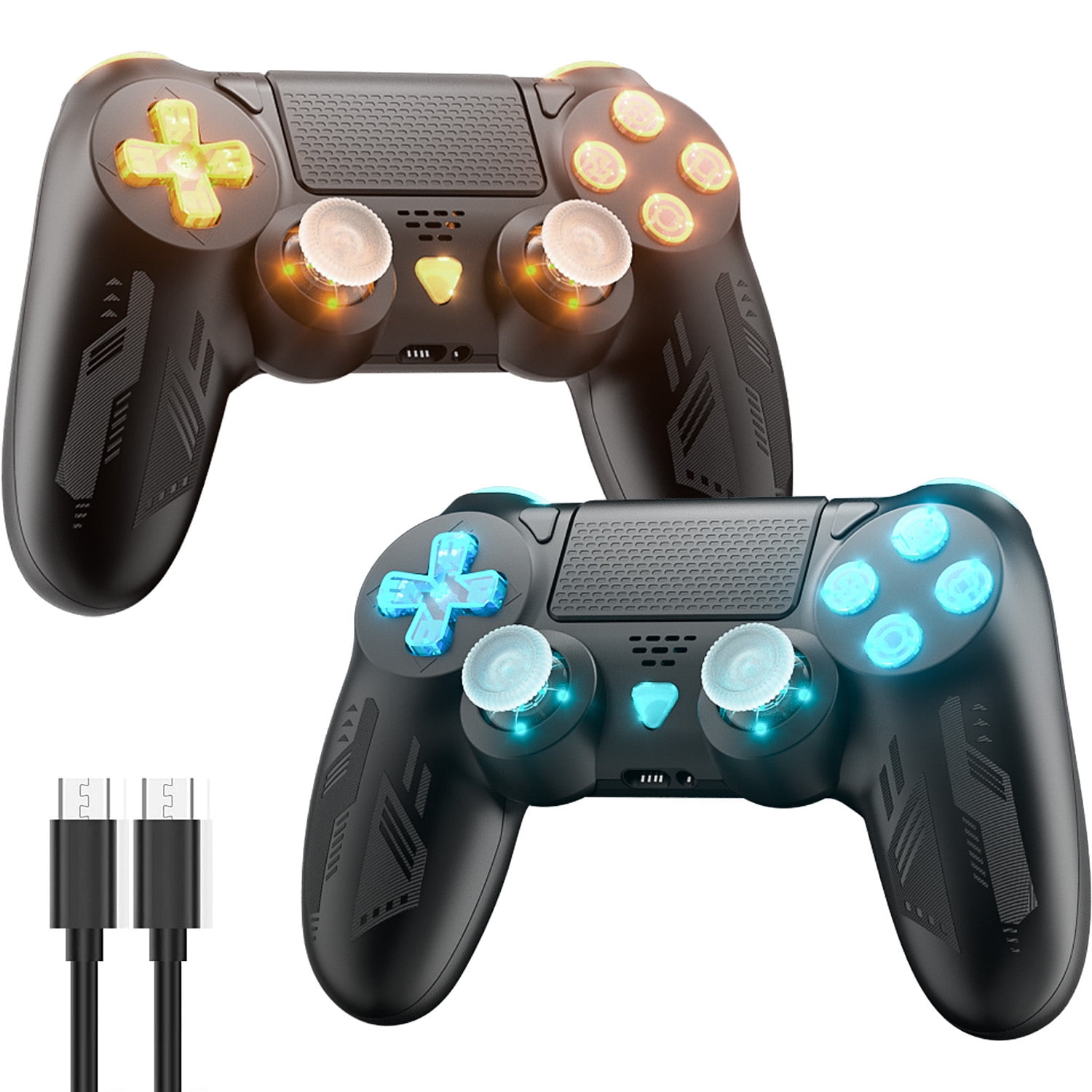 Bonadget Pack Wireless for PS4,with Custom LED Light Compatible with 4/Slim/Pro, PS-4 Remote Controller Support Turbo/Dual Motion Sensor/ Touch Pad - Walmart.com