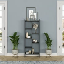 Ada Home Décor Eden 4 Tier Shelf Bookcase, Anthracite