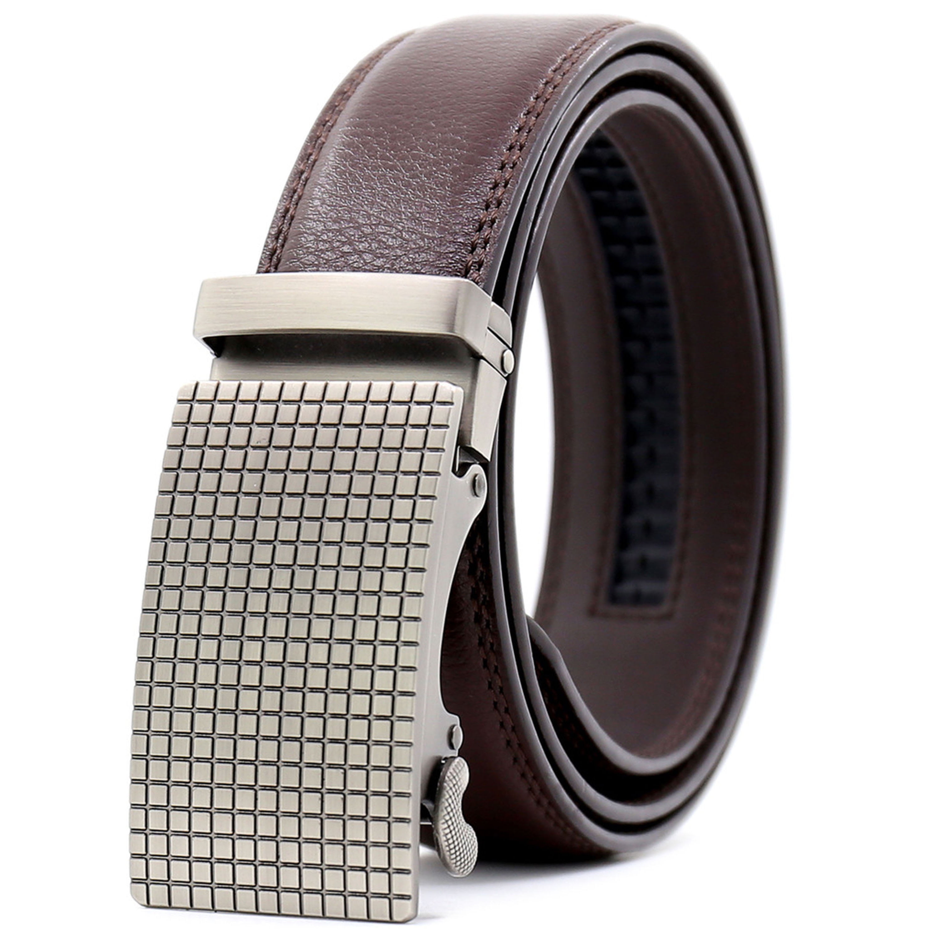 Men&#39;s Dress Belt, Genuine Leather Automatic Buckle Ratchet Belt, Adjustable Exact Fit Belt, Fits ...