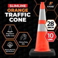 thumbnail image 5 of Xpose Safety 28 Inch Orange Slim Line Traffic Cones Heavy Duty 10lb with 6" & 4" Collars, 1 Pack Multipurpose PVC Plastic Safety Cone for Parking, Soccer, Caution, Kids and Construction, 5 of 8