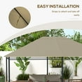 thumbnail image 6 of Patio Umbrellas Outsunny 10' x 13' Gazebo Canopy Replacement, Outdoor Gazebo Cover Top Roof Replacement with Vents and Drain Holes, (TOP COVER ONLY), Khaki,Market Umbrellas, 6 of 9