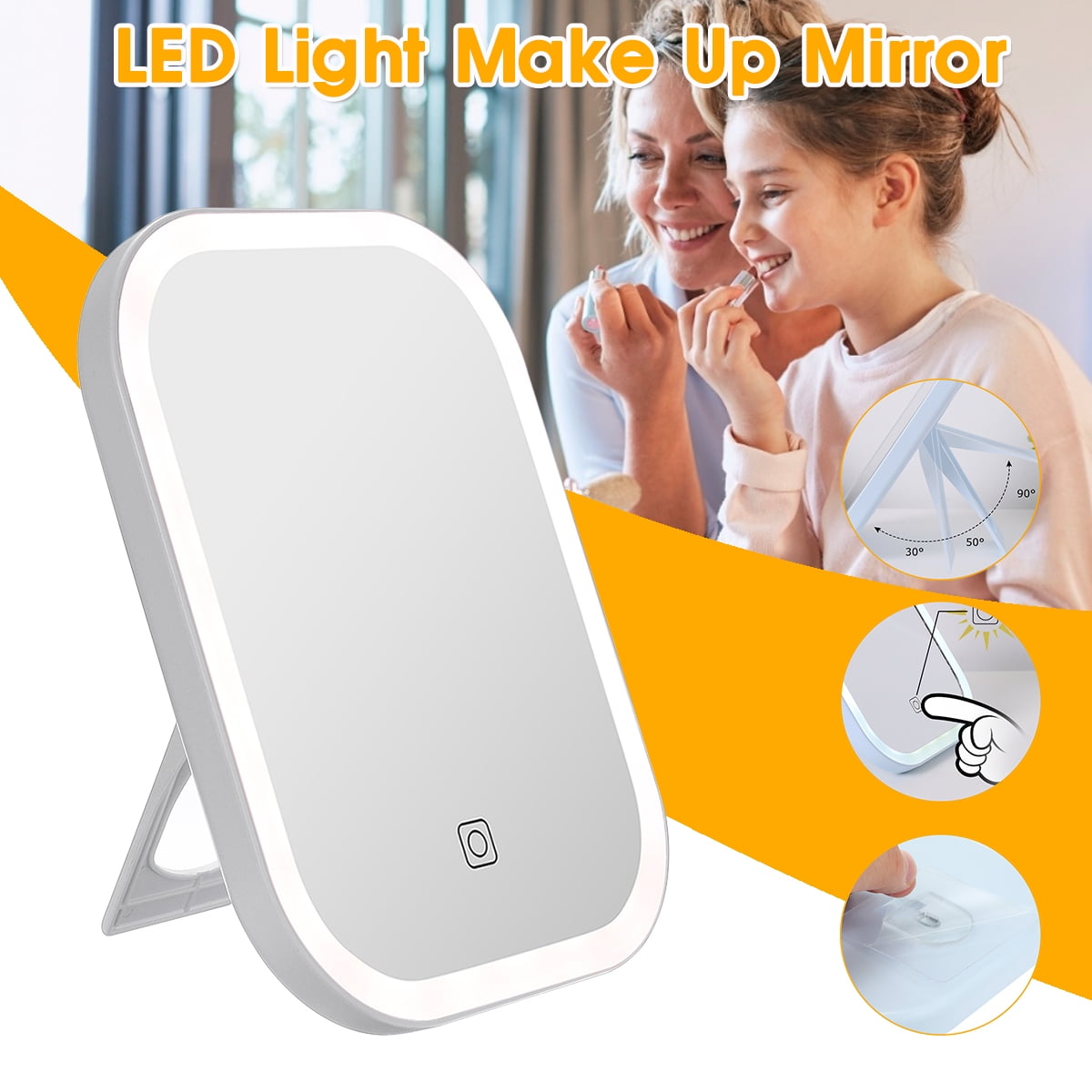 Portable LED Makeup light Mirror Beauty Cosmetic Illuminated Desktop