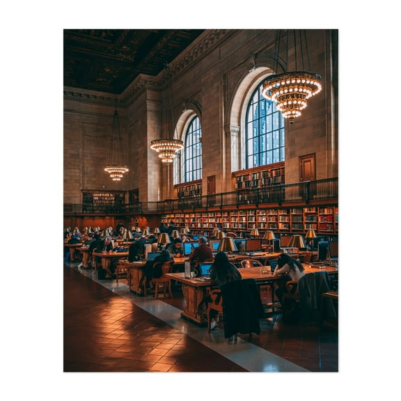 Rose Reading Room, NYPL 03 - Manhattan New York Photography Unframed Wall Art Print 5 x 7 inches