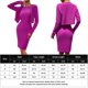 thumbnail image 2 of Vestido de fiesta con cuello redondo y manga larga a juego de 2 piezas para mujer Kuymtek Rosa roja T S para Mujer, 2 of 9