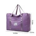 thumbnail image 3 of Dezsed Travel Bag Foldable Travel Duffel Bag Tote Carry On Luggage Sport Duffle Week-Ender Overnight for Women and Girls Purple, 3 of 9