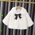 thumbnail image 2 of FRSASU Kids Coat ,Autumn Winter Girls Bow Decoration Plush Warm Cotton Coat, 2 of 9