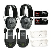 Walkers Razor Digital Ear Muffs with Walkie Talkie Attachment Bundle (2-Pack)