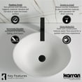 thumbnail image 4 of Karran Usa QM164WH Quattro Matte 20-5/8" Oval Acrylic Vessel Bathroom Sink - White, 4 of 5