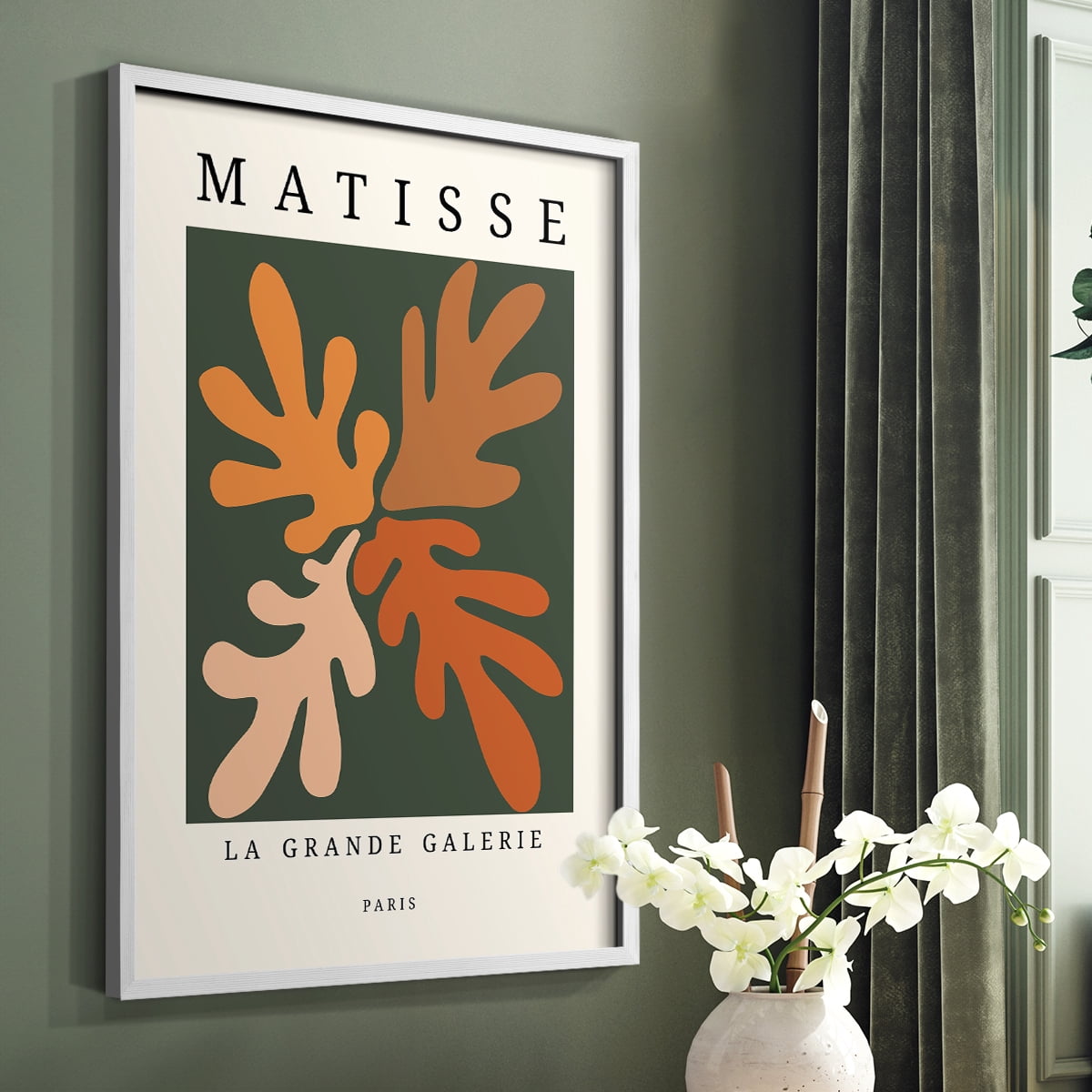 Matisse CCCLXXXV in White Solid Wood 16 x 20 Framed Print