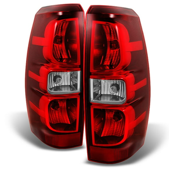 AKKON - For Chevy Avalanche Pickup Red Clear Tail Lights Brake Lamps Driver Left Passenger Right Replacement