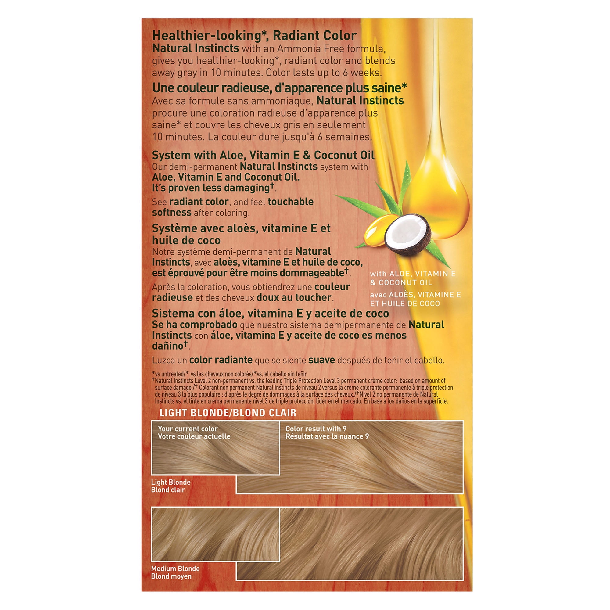 Clairol Natural Instincts Semi-Permanent Hair Color, Light Blonde Sahara, 9/2