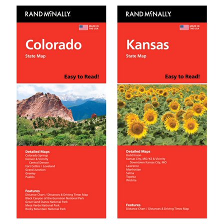 Rand McNally State Maps: Colorado and Kansas (2 Maps)