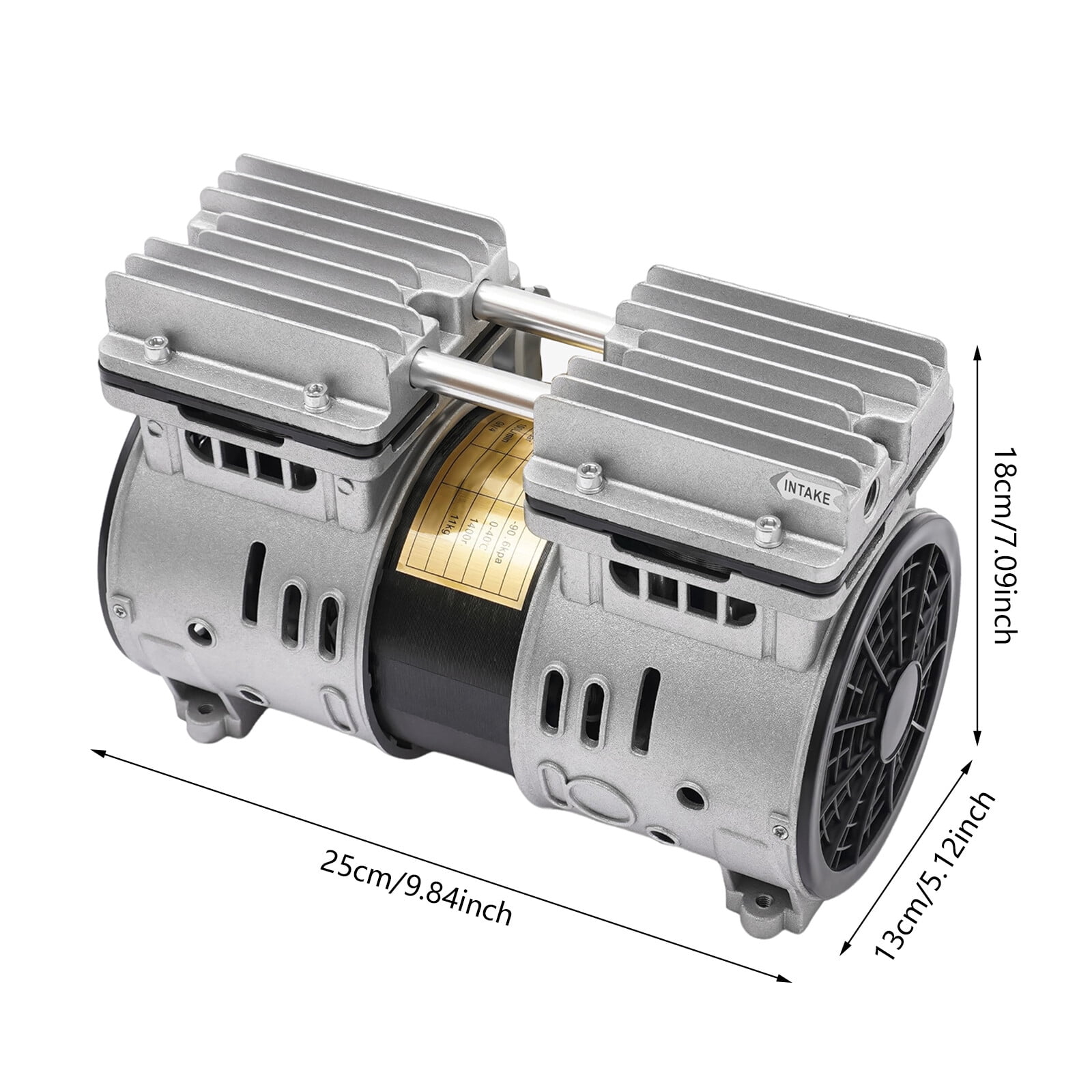 9.84*5.12*7.09in Vacuum Pump W/ Filter Oilless Vacuum Pump Oil Free Piston Vacuum Pump Industrial