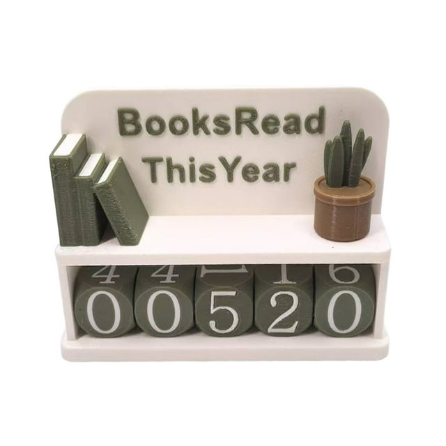 Desk Decor Books Read This Year Sign 3D Printed Books Read This Year Pratical Bookshelf Decor Modern Reading Counter for Library Decor Teachers Readers Desktop Ornament Desk Decor Figurine Easter Des