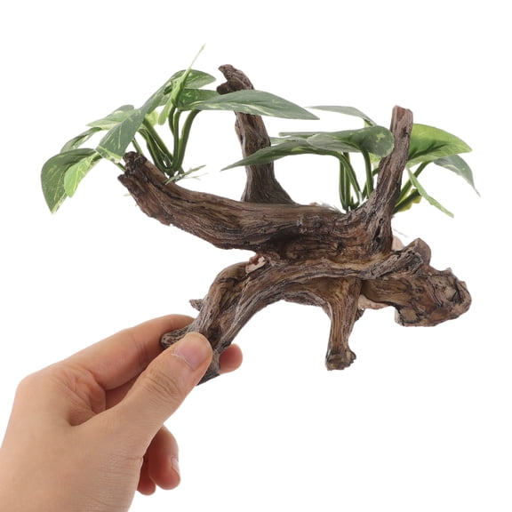 LOLIPPYY Resin Driftwood Aquarium Decorations for Fish Tanks with Realistic Texture and Hiding Spaces 12.5x5.5x4.5 Inches
