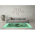 thumbnail image 3 of Ahgly Company Indoor Rectangle Abstract Turquoise Blue Contemporary Area Rugs, 2' x 5', 3 of 4