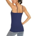 thumbnail image 2 of Genuiskids Women Padded Sports Bra Tank Tops Spaghetti Strap Basic Camisole Undershirts Adjustable Plus Size Yoga Vest, 2 of 6