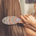 thumbnail image 4 of Hippie Style Floral Hair Brush, Colorful Boho Paddle Comb with Soft Bristles for Curly, Wavy, Straight Hair, Aesthetic Room Essential, 4 of 8